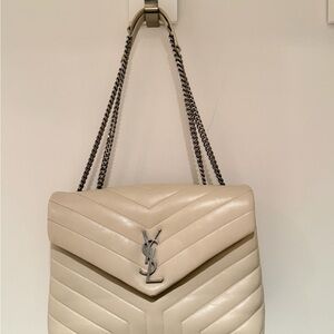 YSL LARGE LOU LOU Ivory Shoulder Bag
